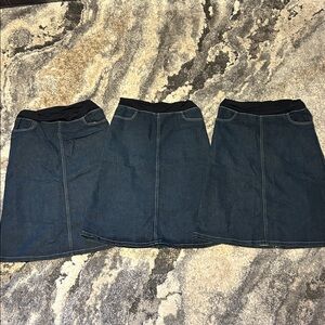 3 Classic Blue A-Line Denim Skirt